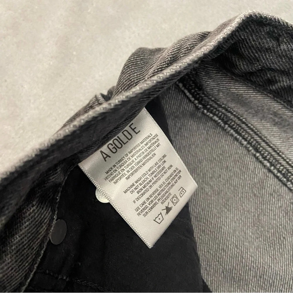 Agolde Quinn High Rise Denim Mini Skirt/Black-Gray 27361 - Picture 9 of 11